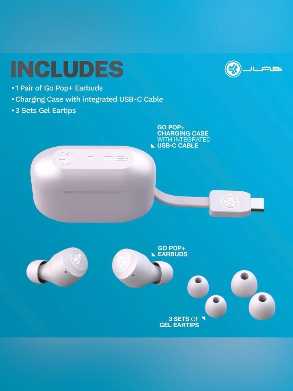 JLAB GO POP+ True Wireless EARBUDS~35+Hours Play~CUSTOM SOUND+BASS BOOST *LILAC